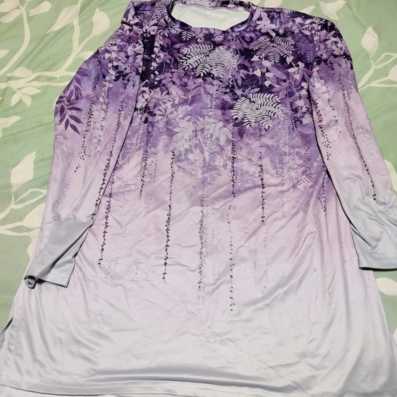 Unbranded Tops - Purple Floral Long Sleeve Women's Top